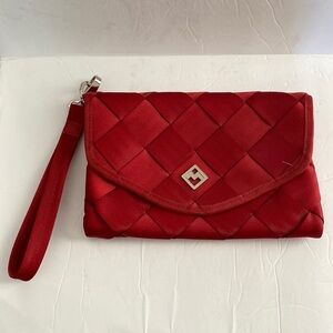 Maggie Bags Red Seat Belt Style Wristlet